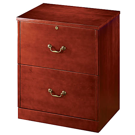 Realspace® 16-3/4"D Vertical 2-Drawer File Cabinet, Medium Cherry
