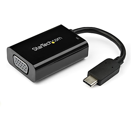 StarTech.com USB C to VGA Adapter with Power Delivery, 1080p USB Type-C to VGA Monitor Video Converter with Charging, 60W PD Pas - CDP2VGAUCP