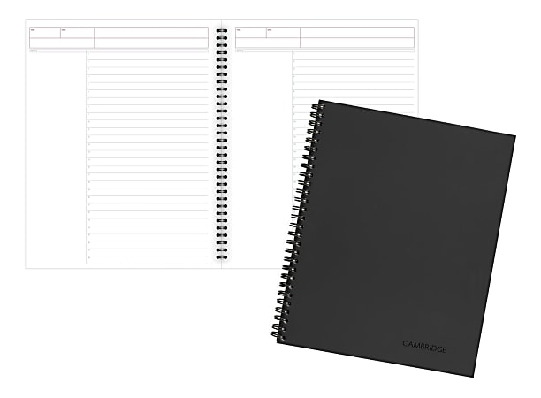 Cambridge® Limited® 30% Recycled Business Notebook, 8 1/4" x 11", 1 Subject, Wide Ruled, 80 Sheets, Black (06064)