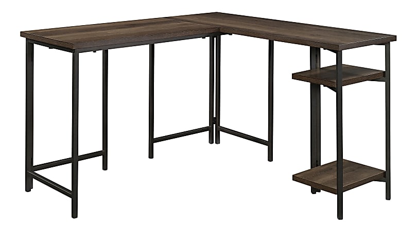 Sauder® North Avenue 47"W L-Shaped Desk, Smoked Oak