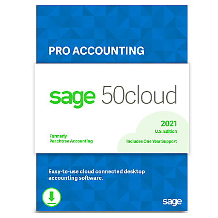 Sage 50cloud Pro Accounting 2021 U.S. One Year Subscription (Windows)