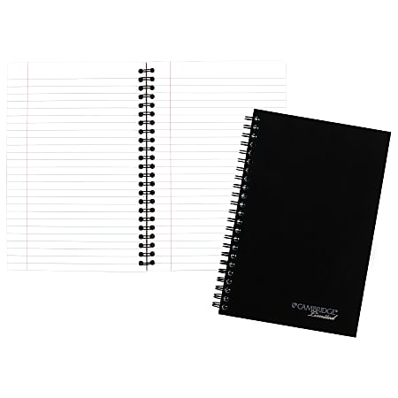 Cambridge® Limited® 30% Recycled Business Notebook, 4 7/8" x 8", 1 Subject, Legal Ruled, 80 Sheets, Black (06074)