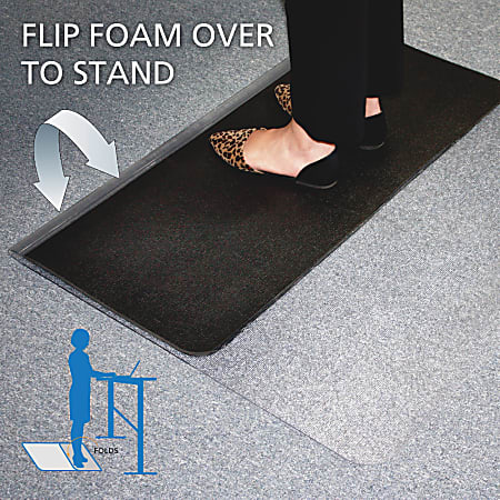 ES Robbins Sit Or Stand Dual Purpose Chair Mat 36 H x 53 W x 3 16 D Clear