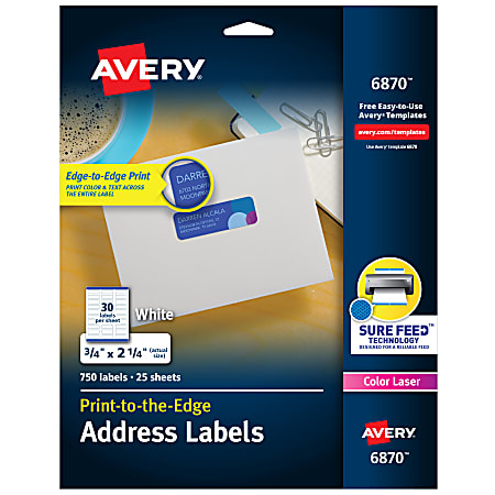 Avery® Print-to-the-Edge Copier Address Labels - 3/4&quot; Width