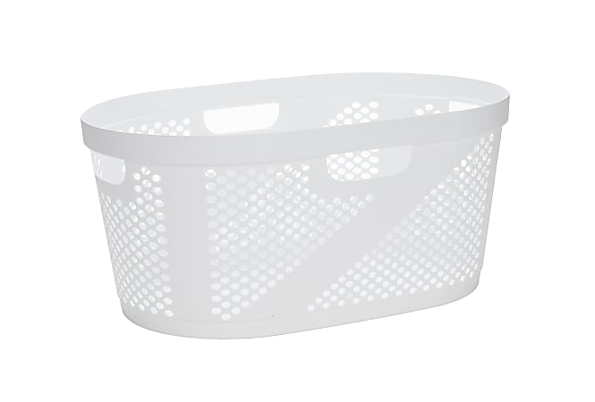 Mind Reader 40L Laundry Basket Clothes Hamper, 23"L x 14.5"W x 10.5"H, White