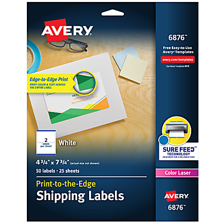 Avery 6876 Pirnt To The Edge Shipping Labels - Office Depot