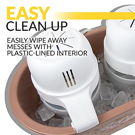 Nostalgia Electrics 4 Qt Double Flavor Plastic Ice Cream Maker Brown Office Depot