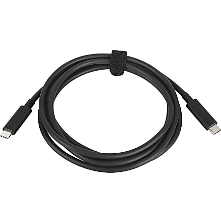 Lenovo USB-C to USB-C Cable 2m - 6.56 ft USB Data Transfer Cable for Monitor, Docking Station - First End: 1 x USB Type C - Male - Second End: 1 x USB Type C - Male - 5 Gbit/s - Black