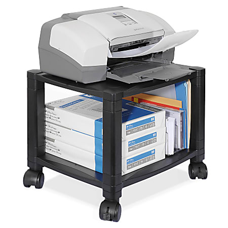 Kantek 2 Shelf Mobile PrinterFax Stand 11 78 14 18 H x 17 W x 13