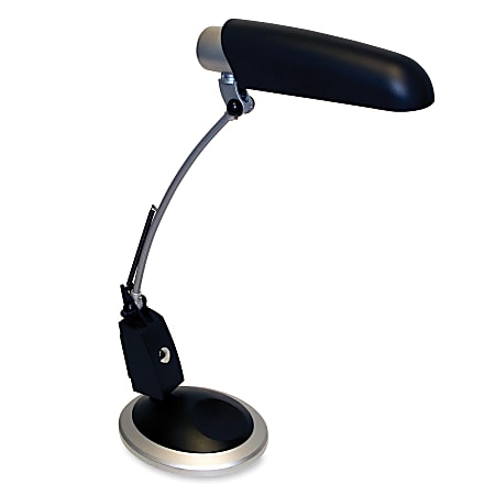 Ledu Full-Spectrum Desk Lamp, 14" Reach, Black/Silver