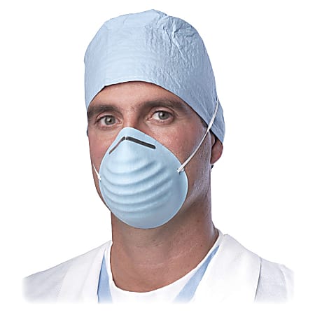 Medline Cone-style Face Mask - Blue - Latex-free, Fluid Resistant, Rounded Edge - 50 / Box Medline Cone-style Face Mask - Blue - Latex-free, Fluid Resistant, Rounded Edge - 50 / Box