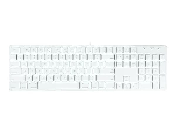 Macally 104 key Ultra Slim USB Wired Keyboard for Mac and PC -USB Interface - White - SLIMKEYPRO