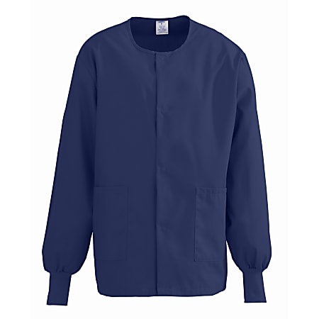 Medline ComfortEase™ Unisex Warm-Up Scrub Jacket, XS, Midnight Blue