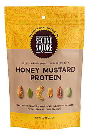 Second Nature Protein Nut Mix, Honey Mustard, 10 Oz, Pack Of 2 Bags