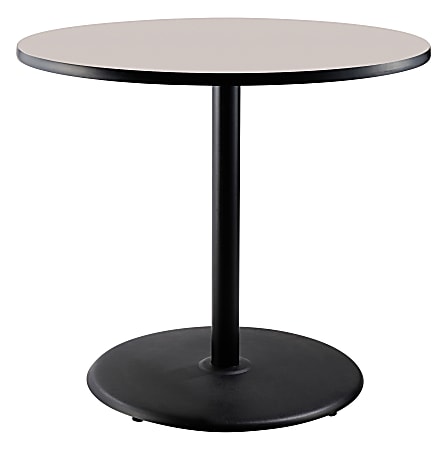 National Public Seating Round Café Table, 36"H x 36"W x 36"D, Gray Nebula/Black