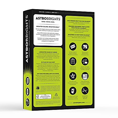 Astrobrights Color Cardstock, 65lb, 8.5 x 11, Solar Yellow, 250/Pack