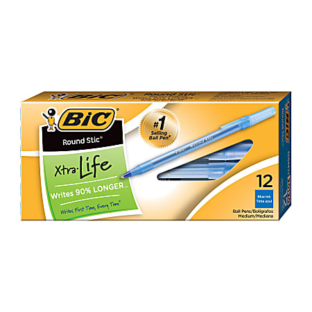 BIC Round Stic Ballpoint Pens, Medium Point, 1.0