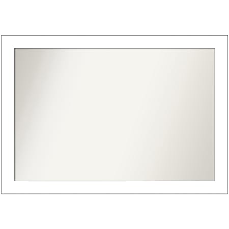 Amanti Art Non-Beveled Rectangle Framed Bathroom Wall Mirror, 28" x 40", Wedge White