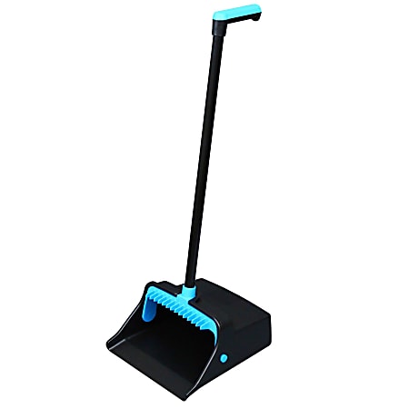 Impact® LobbyMaster® Plastic Dust Pan, 12.32" Wide, 31.84" Aluminum Handle, Blue/Black, 6/Carton