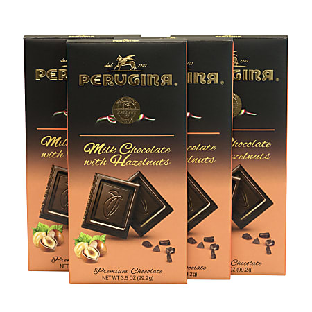 Perugina Milk Chocolate And Hazelnuts Bars, 3.5 Oz, Pack Of 4 Bars