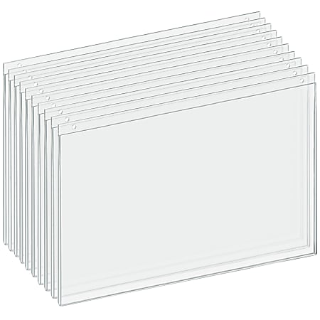 Azar Displays Wall-Mount U-Frame Acrylic Sign Holders, 11" x 17", Clear, Pack Of 10