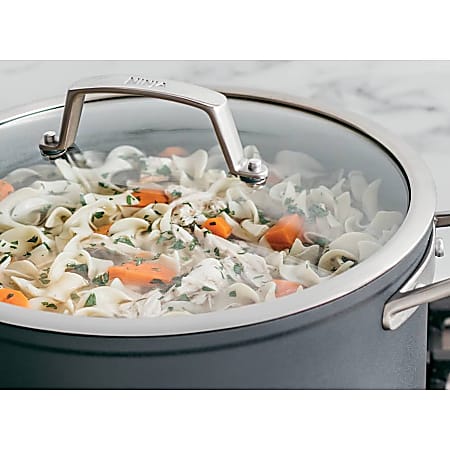 Ninja Foodi Premium Stainless Steel NeverStick Saute Pan Slate Gray Office Depot