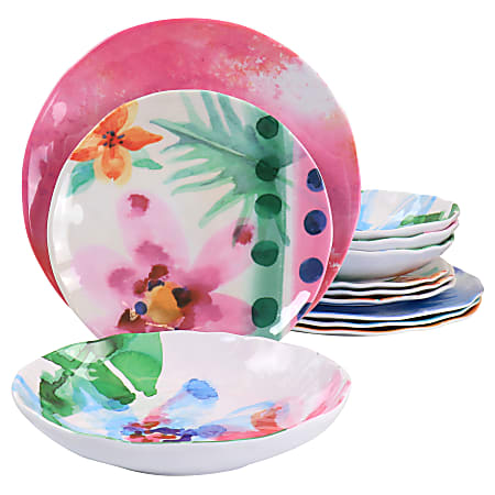 Floral melamine plates best sale
