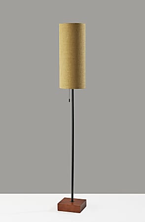 Adesso Trudy Floor Lamp 62 H Mustard ShadeWalnut Base ODP Business Solutions