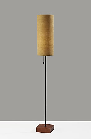 Adesso Trudy Floor Lamp 62 H Mustard ShadeWalnut Base ODP Business Solutions