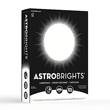 Astrobrights Cardstock, 8.5" x 11", 65 Lb., Stardust White, 250 Sheets