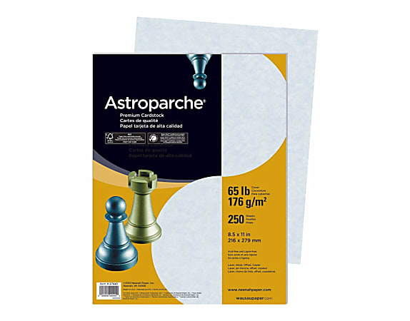 Astroparche® Specialty Card Stock, Astroparche Blue, Letter (8.5" x 11"), 65 Lb, 30% Recycled, Pack Of 250