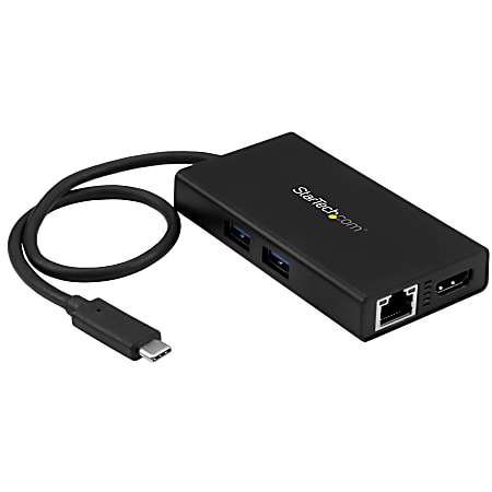 StarTech.com USB C Multiport Adapter, Black