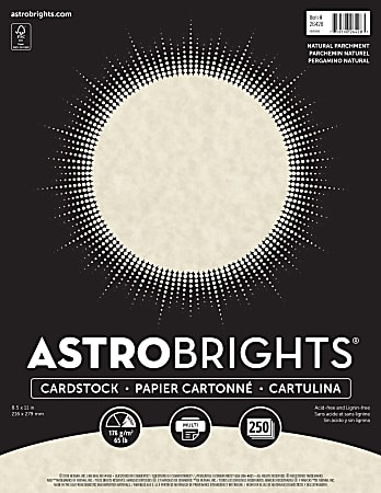 Astrobrights Color Cardstock 8.5 x 11 FSC Certified 65 lb. Natural