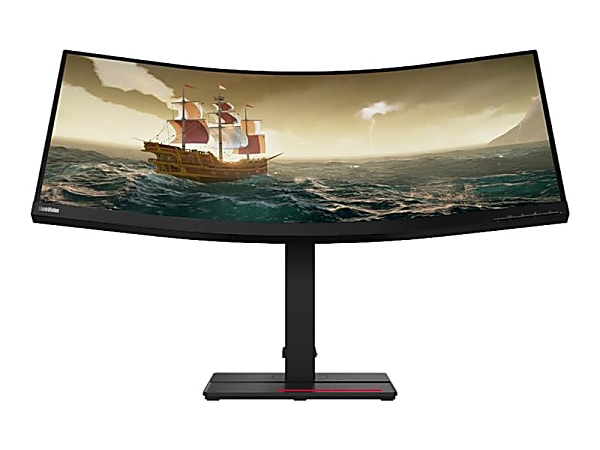 Lenovo ThinkVision T34w-20 34" Class WQHD Curved Screen LCD Monitor - 21:9 - Raven Black - 34" Viewable - Vertical Alignment (VA) - WLED Backlight - 3440 x 1440 - 16.7 Million Colors - 350 Nit - 4 ms Extreme Mode - 60 Hz Refresh Rate - HDMI