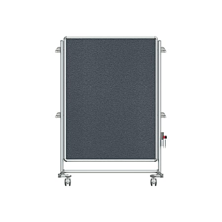 Ghent Nexus Jr. Partition Mobile Fabric Bulletin Board, 57-3/8"H x 40-3/8"W x 25-1/8"D, White/Gray