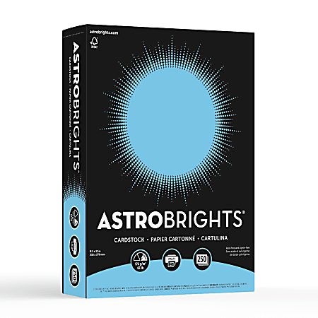 Astrobrights Color Cardstock, 8.5" x 11", 65 Lb, Lunar Blue, 250 Sheets