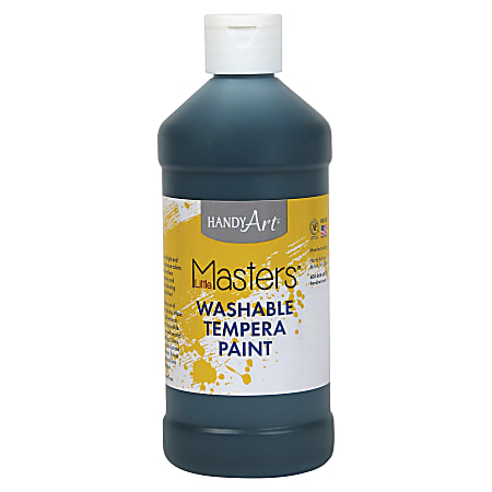 Handy Art 16 oz. Little Masters Washable Tempera Paint - 16 fl oz - 1 Each - Black