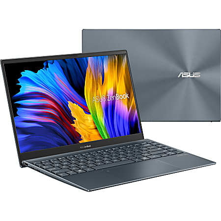 Asus ZenBook 13 Laptop, 13.3" Screen, Intel® Core™ i7, 8GB Memory, 512GB Solid State Drive, Pine Gray, Windows® 11 Home