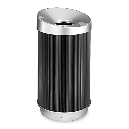 Safco® At-Your-Disposal Vertex Waste Receptacle, 38 Gallons, Black/Silver