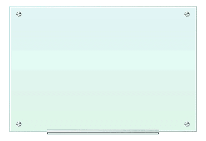 U Brands Frameless Magnetic Dry-Erase Board, Glass, 35" x 23", Frosted White
