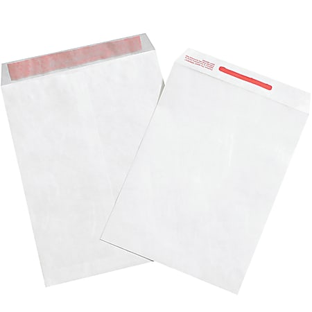 Office Depot® Brand Tyvek® Tamper-Evident Envelopes, 9" x 12", White, Case Of 100