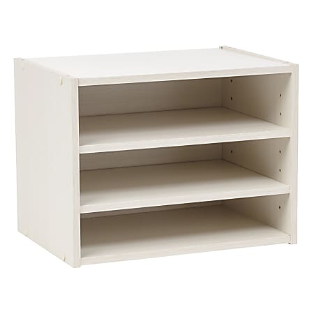 IRIS TACHI Modular Organizer Box With Adjustable Modular Shelving, 12"H x 15-3/4"W x 11-7/16"D, White