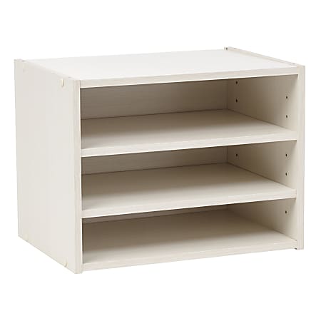 IRIS TACHI 12"H Modular Organizer Box With Adjustable Shelves, White