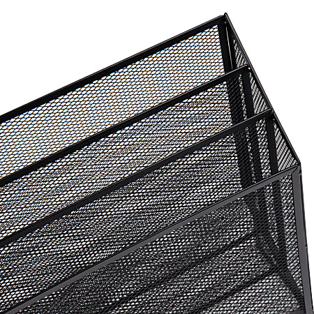 Mind Reader Network Collection 3 Compartment Wire Mesh File Organizer  Letter Size 11 12 H x 12 12 W x 3 34 D Black - Office Depot