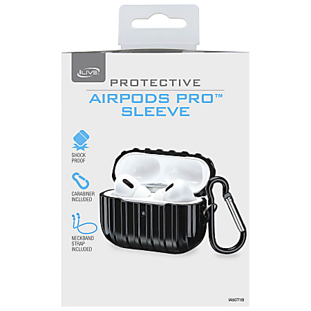 iLive Airpods Pro ™ Sleeve With Carabiner, Black, IA50T1