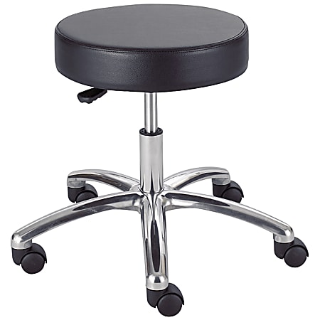Safco® Pneumatic-Lift Lab Stool Without Back, Black/Chrome