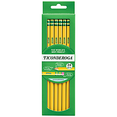 Ticonderoga&reg; Pencils, #2 Lead, Medium Soft, Pack of 24