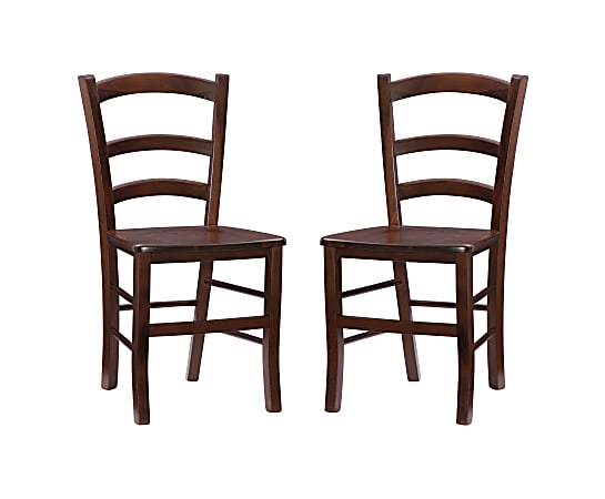 Linon Ruby Side Chairs, Walnut, Set Of 2 Chairs