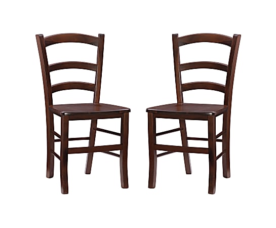 Linon Home Décor Products Ruby Side Chairs, Walnut, Set Of 2 Chairs