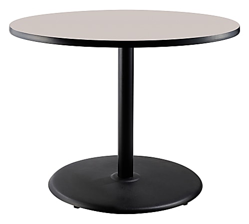 National Public Seating Round Café Table, 30"H x 36"W x 36"D, Gray Nebula/Black